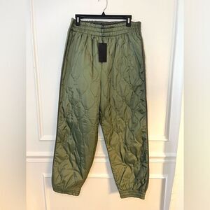 Anthropologie Mens 19 Cooper Quilted Onion Jogger Pants Dark Green NWT XL